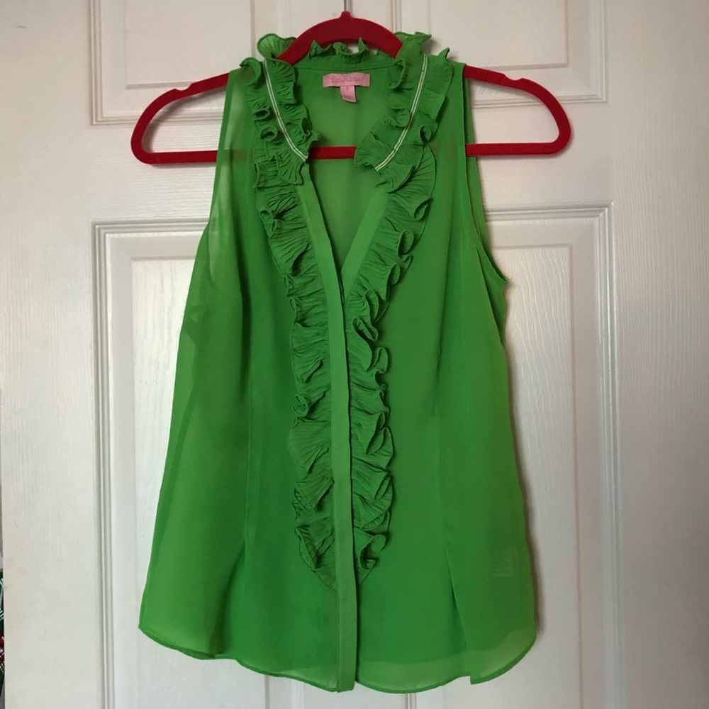 lilly pulitzer ruffle button up top